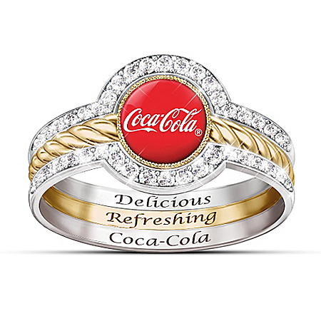 COCA-COLA Shimmering Style Womens Stacking Ring