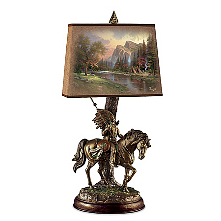 Thomas Kinkade Native Journeys Bronzed Sculpture Lamp