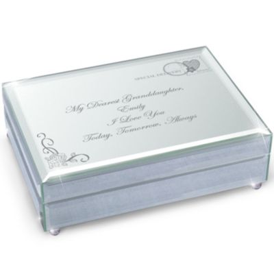 Music Box: My Granddaughter, I Love You Always Personalized Mirrored Music Box