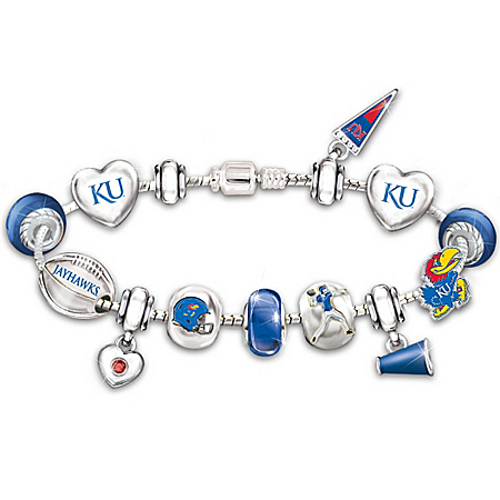 Bracelet: Go Kansas Jayhawks! #1 Fan Charm Bracelet