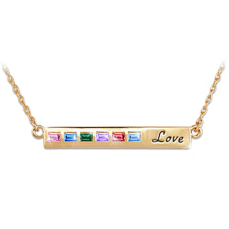 A Mother's Love Personalized Family Birthstones Necklace
