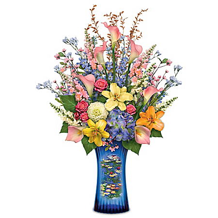 Claude Monet's Artistic Impressions Crystal Vase Table Centerpiece