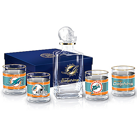 Miami Dolphins NFL Glass Decanter Set