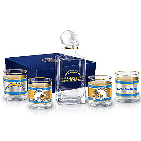 Los Angeles Chargers NFL Glass Decanter Set