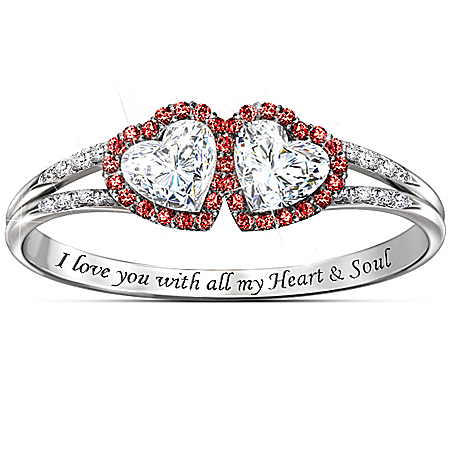 Handcrafted Heart & Soul Topaz And Diamond Ring