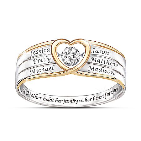 In A Mother's Heart Brilliant Motions Personalized Diamond Ring