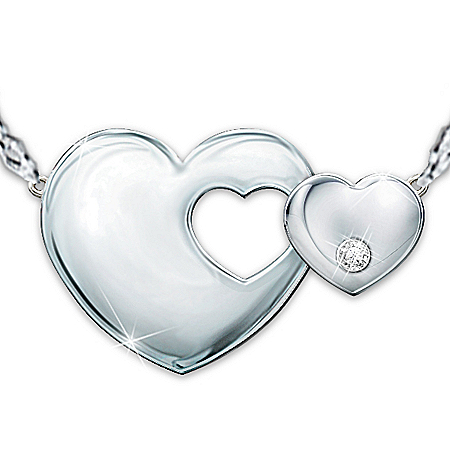 Always My Granddaughter Heart-Shaped Diamond Necklace