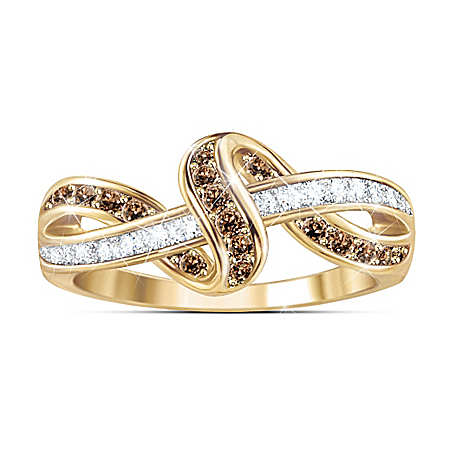 Luxury In Mocha And White Diamond Ring