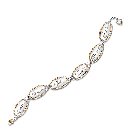 Together We Make A Family Of Love Personalized Name-Engraved Diamond Bracelet