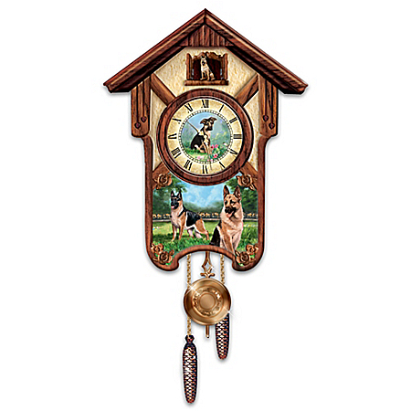 Linda Picken German Shepherd Cuckoo Clock