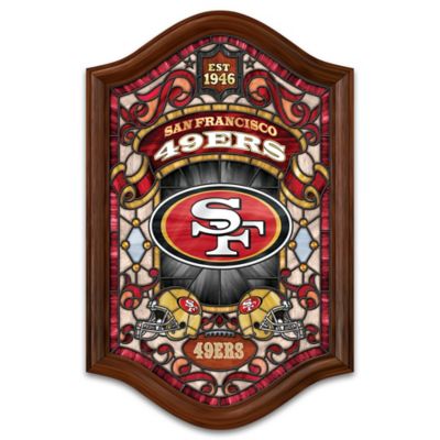 San Francisco 49ers Illuminated Wood Frame Stained-Glass Wall Decor