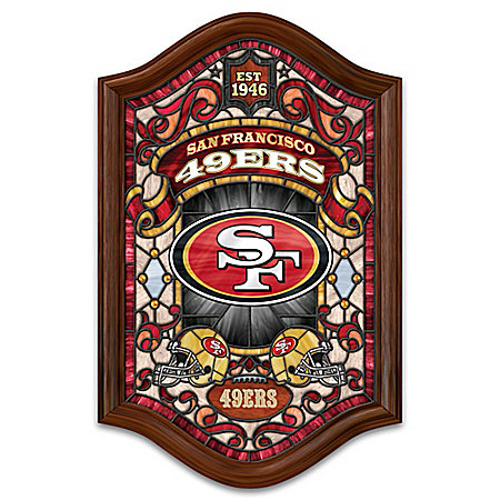 San Francisco 49ers Illuminated Wood Frame Stained-Glass Wall Decor