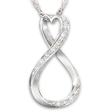 Forever Our Love Personalized Diamond Womens Pendant Necklace