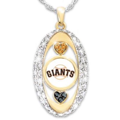 MLB-Licensed For The Love Of The Game San Francisco Giants Womens Pendant Necklace With Swarovski Crystals