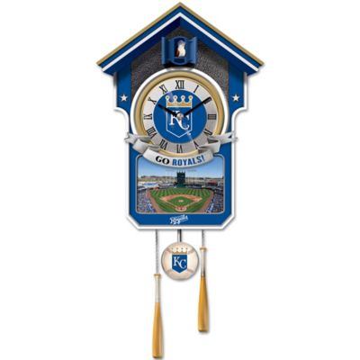 MLB-Licensed Kansas City Royals Cuckoo Clock Featuring Bird With Baseball Cap