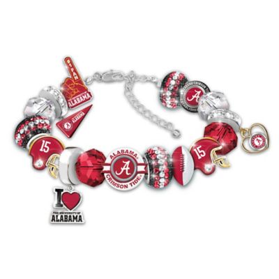 Fashionable Fan University Of Alabama Crimson Tide Womens Charm Bracelet