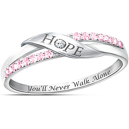 Hope Diamonesk Womens Ring: Support Breast Cancer Awareness