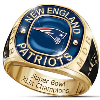 New England Patriots Super Bowl XLIX Champions Personalized Mens Ring