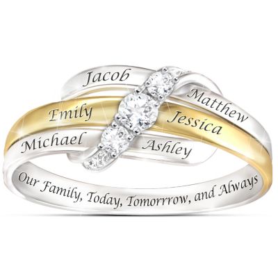 Our Family Forever Personalized White Topaz Ring