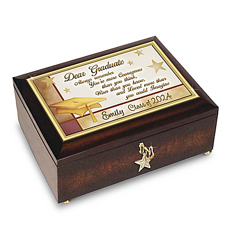 Congratulations Graduate Personalized Music Box With Engraved Name