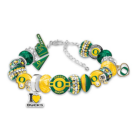 Oregon Ducks Fashionable Fan College Football Charm Bracelet