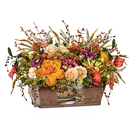 Thomas Kinkade Splendors Of Nature Illuminated Table Centerpiece