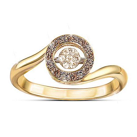 Brilliant Motions Indulgence Diamond 18K Gold-Plated Ring