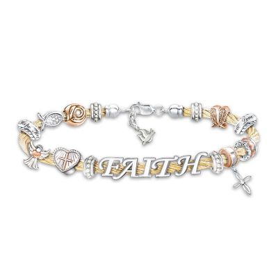 Faith Is A Blessing 24K Gold-Plated Religious Bracelet