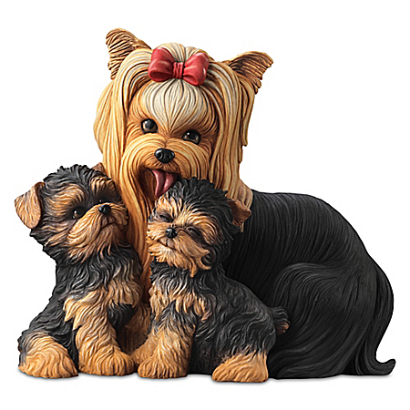 Yorkie Kisses Masterpiece Sculpture