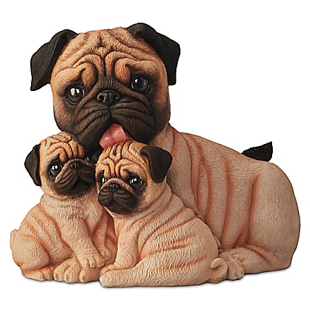 Pug Kisses Lifelike Dog Sculpture