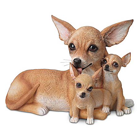 Chihuahua Kisses Lifelike Dog Sculpture