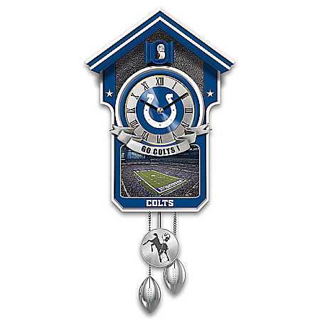 NFL-Licensed Indianapolis Colts Football Wall Cuckoo Clock