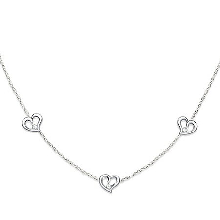 Today, Tomorrow, Always Sterling Silver Diamond Necklace