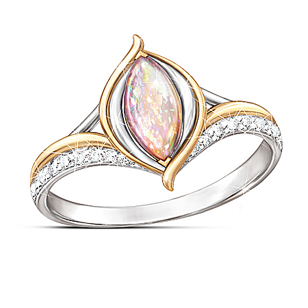 World On Fire Created Opal Sterling Silver Ring