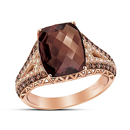Champagne & Caviar Diamond And Gemstone Womens Ring