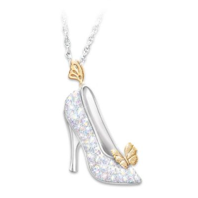 Disney Cinderella Crystal Slipper Pendant Necklace