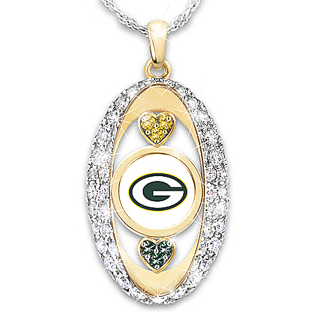 For The Love Of The Game Green Bay Packers 18K Gold-Plated Pendant Necklace