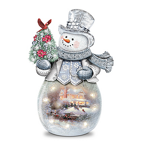 Thomas Kinkade Warm Winter's Glow Illuminated Sculpture