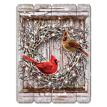 All Is Calm, All Is Bright Illuminated Songbird Wall Decor