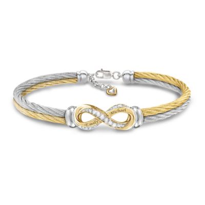 Infinite Love Personalized Topaz Infinity Cable Bracelet