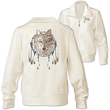 Spirit Of The Wild Womens Knit Wolf Jacket