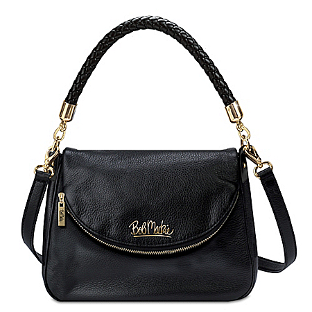Bob Mackie Burbank Black Leather Handbag