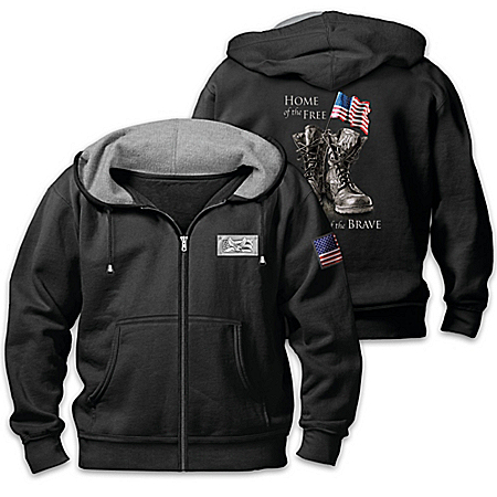 Because Of The Brave Mens Patriotic Hoodie