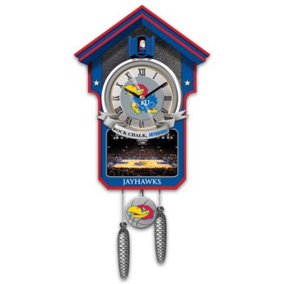 University Of Kansas Jayhawks College Basketball Cuckoo Clock