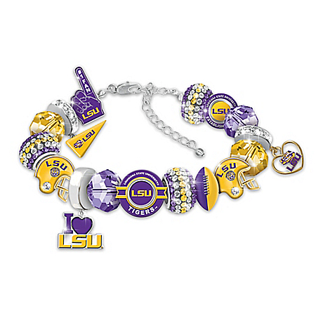 Fashionable Fan Louisiana State University Tigers Charm Bracelet