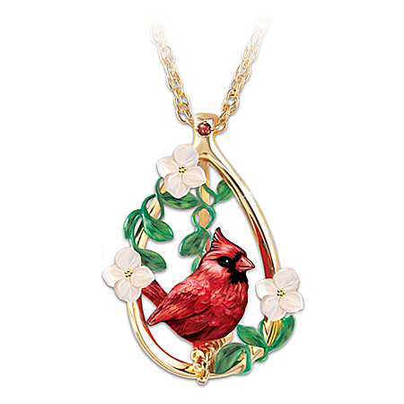 Cardinal Beauty Garnet Gemstone Pendant Necklace