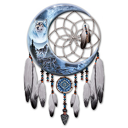 Al Agnew Starlit Sentinels Wolf Dreamcatcher Wall Decor