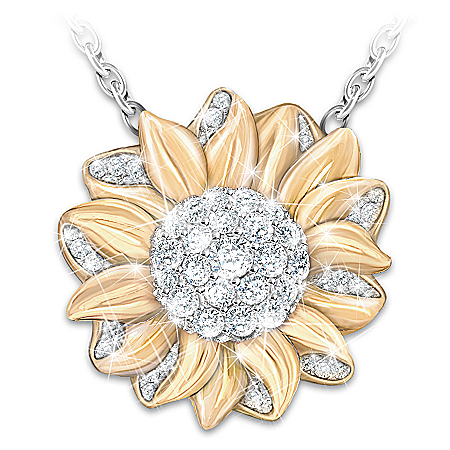 My Granddaughter, My Sunshine Sunflower Pendant Necklace