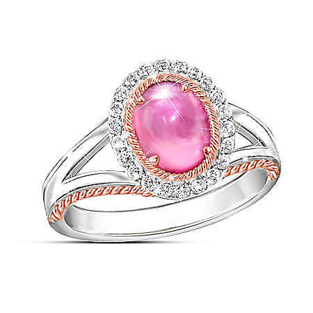 Copacabana Pink Tourmaline Cabochon Ring