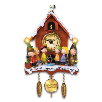 PEANUTS A Charlie Brown Christmas Illuminated Sculptural Cuckoo Clock